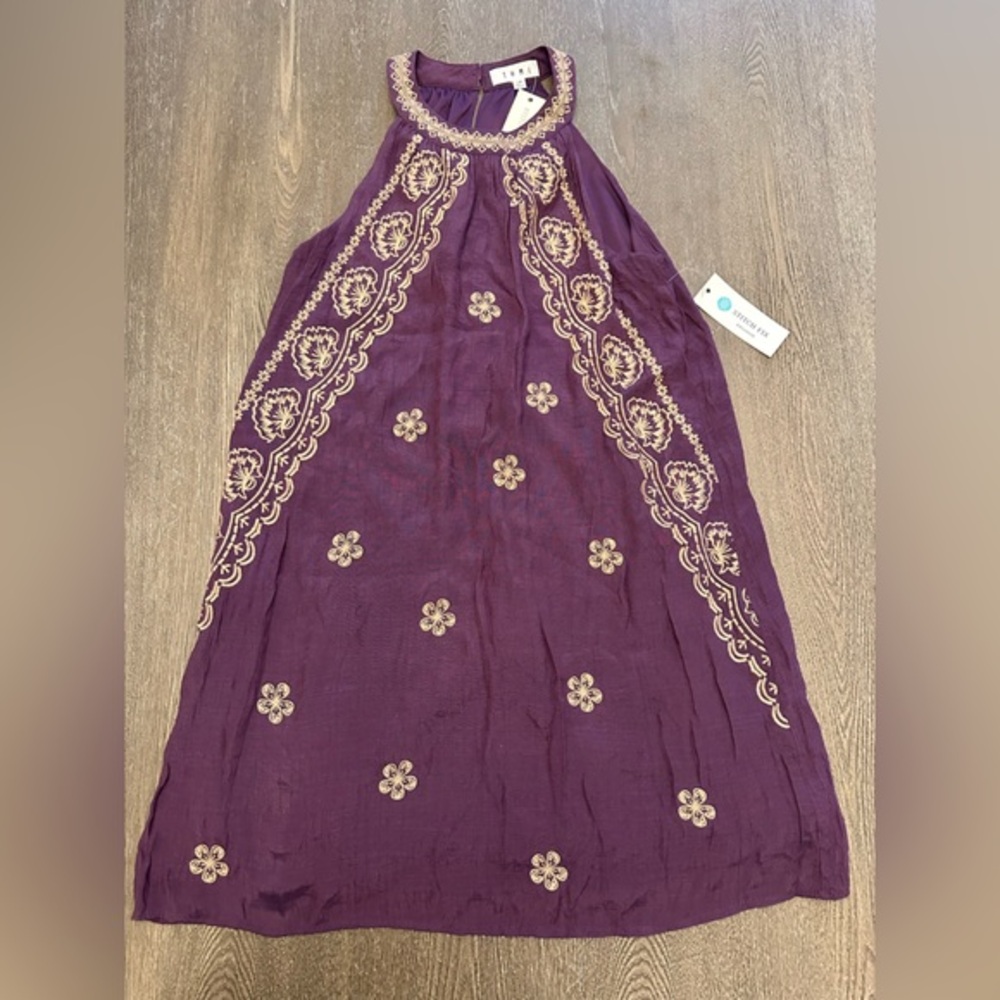 NWT THML PURPLE AND TAN DRESS STITCH FIX EXCLUSIVE - Size Large Petite SKU:79
